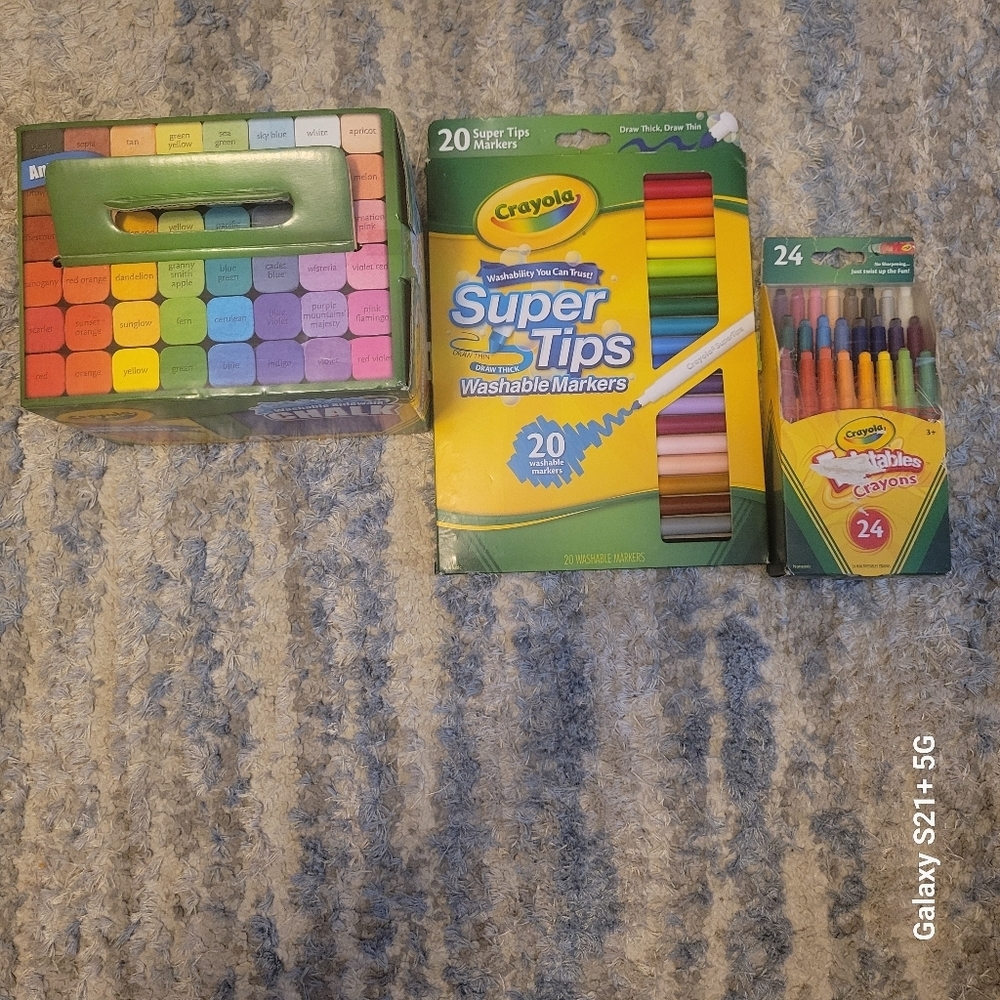 NEW Crayola Chalk, Markers, and crayons